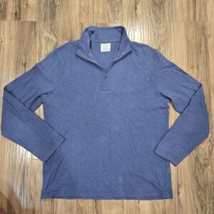 Vintage J. Crew Men's V-Neck Blue Sweater